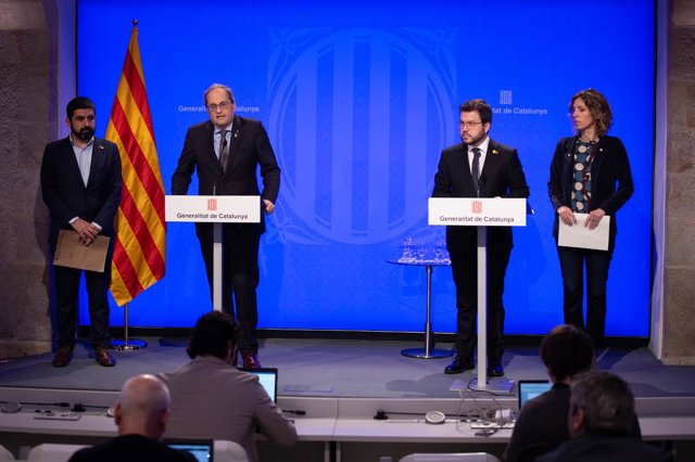 Chakir el Homrani, Quim Torra, Pere Aragonès y Àngels Chacón