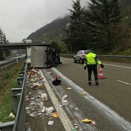 Imagen del accidente entre Bustiello y Serín.