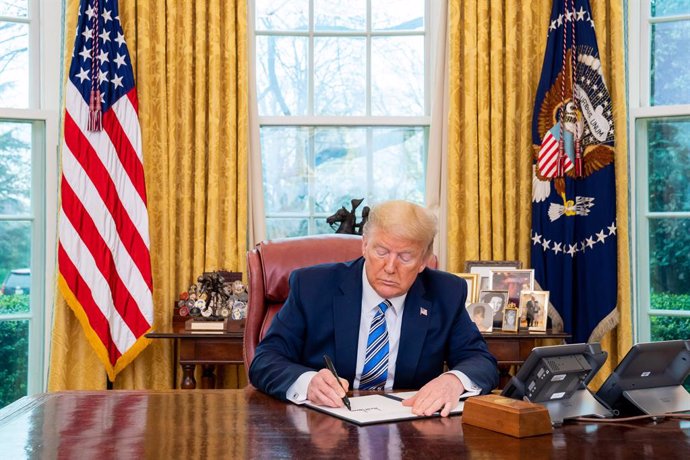 El presidente de Estados Unidos, Donald Trump, en el Despacho Oval. 