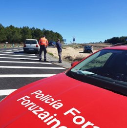 Control de la Policía Foral en la NA-624 en Peralta