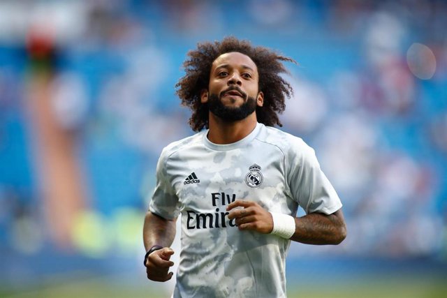 Marcelo of Real Madrid during the spanish league, La Liga, football match played between Real Madrid CF and Real Valladolid CF at Santiago Bernabeu Stadium on August 24, 2019.