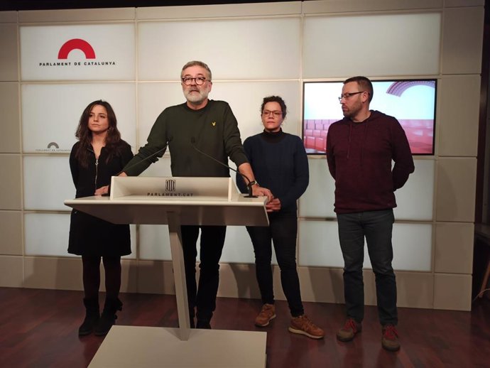 Maria Sirvent, Carles Riera, Natlia Snchez y Vidal Aragonés (CUP)