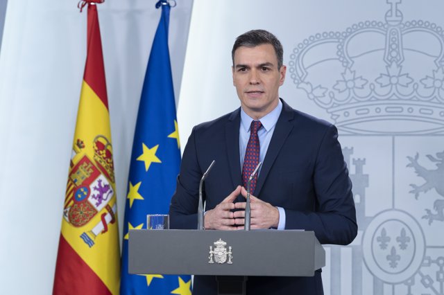 Pedro Sánchez, en la rueda de prensa tras el Consejo de Ministros extraordinario