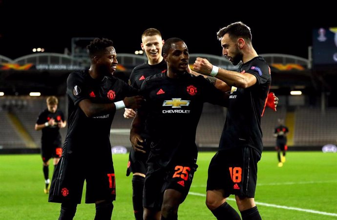 El Manchester United celebra el triunfo ante el Lask en la Europa League