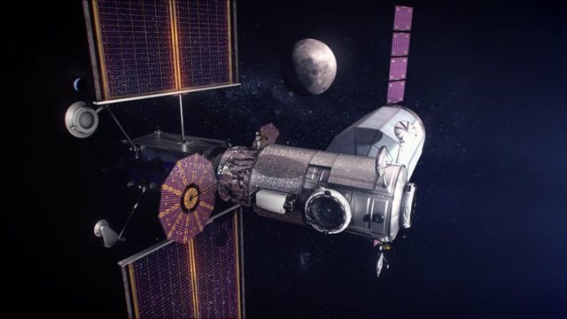 Recreación de la futura estación orbital lunar Gateway