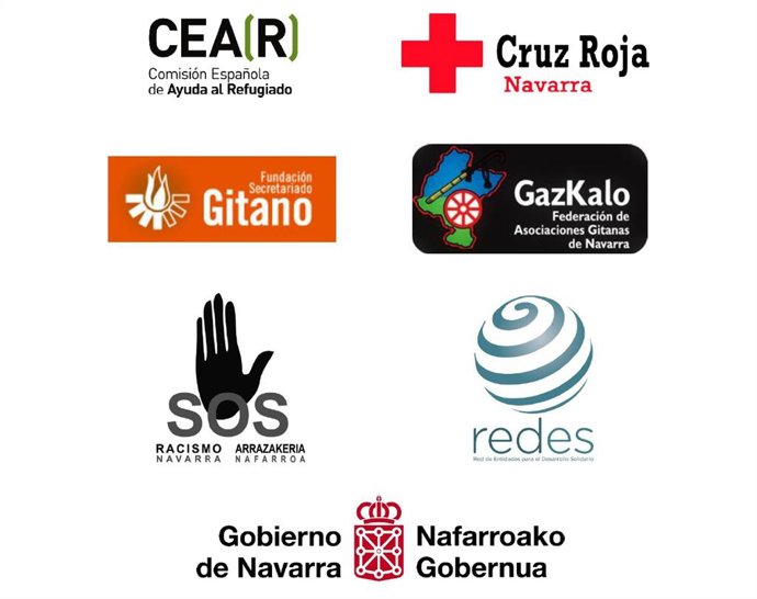 Organizaciones que colaboran en el manifiesto 'Navarra contra el Racismo'