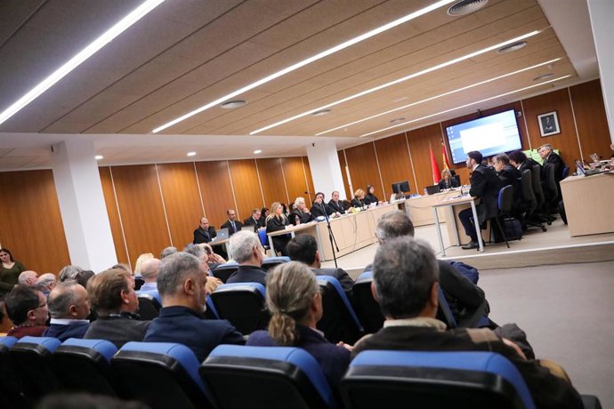 Interior de la sala en la que se ha desarrollado el macrojuicio a los controladores aéreos en el Juzgado de lo Penal número 18 de Madrid