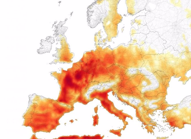 Ola de calor sobre Europa en julio de 2019