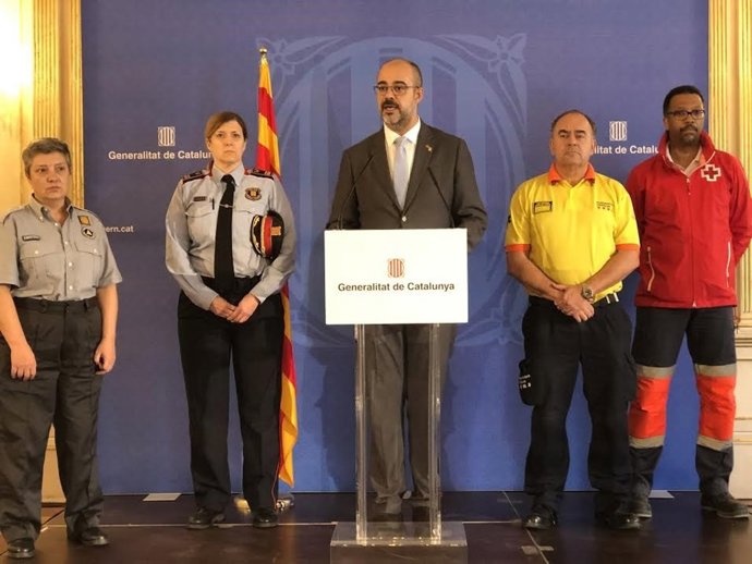 El conseller de Interior, Miquel Buch, en la rueda de prensa tras el Procicat