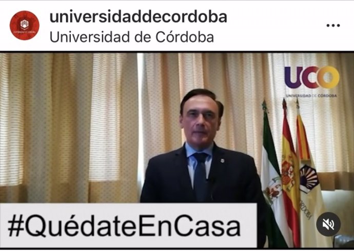 Publicación del video de sensibilización del rector para la campaña de redes sociales '#quédateencasa'