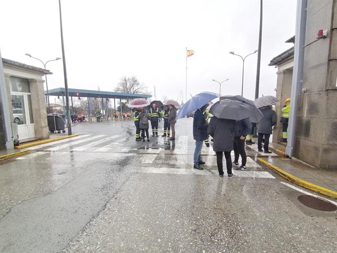 Concentración de trabajadores a las puertas de Navantia en Ferrol.