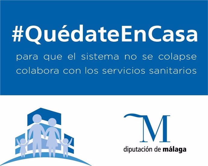 Imagen de la Diputación de Málaga en la que se suma a la campaña #QuédateEnCasa
