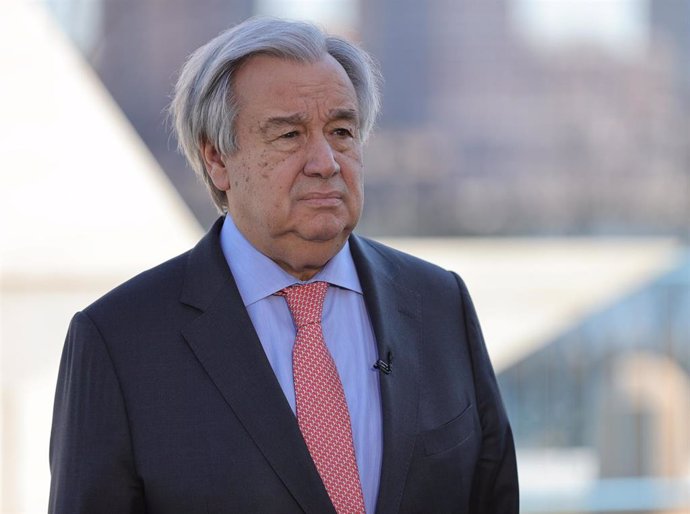 Imagen del secretario general de Naciones Unidas, António Guterres, en Nueva York
