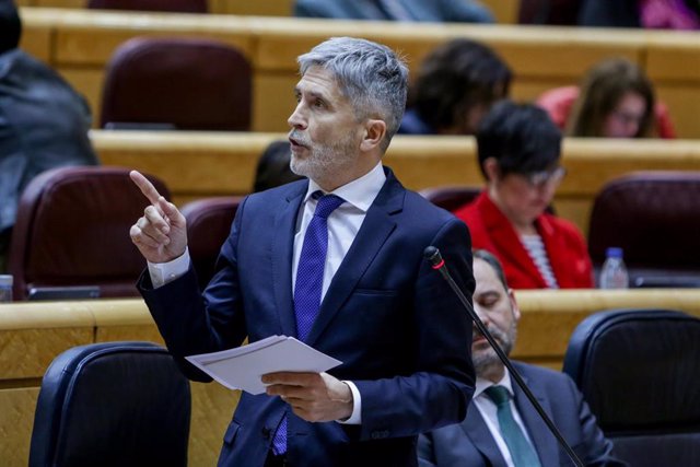El ministro del Interior, Fernando Grande-Marlaska, en el Senado