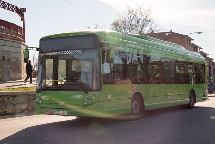 Imagen de un autobús interurbano en la localidad de Colmenar Viejo.