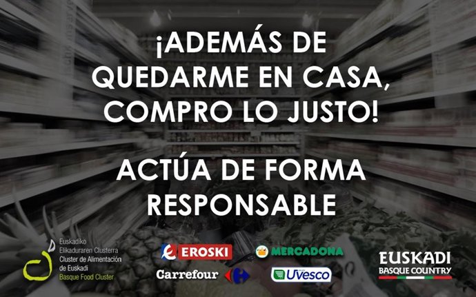 Coronavirus.- Gobierno Vasco y empresas distribuidoras hacen un llamamiento a un