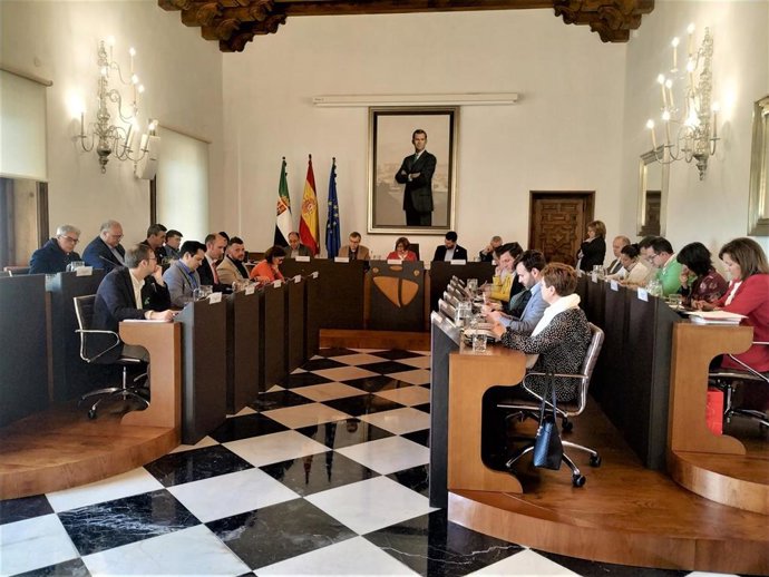 Pleno celebrado en febrero en la Diputación de Cáceres