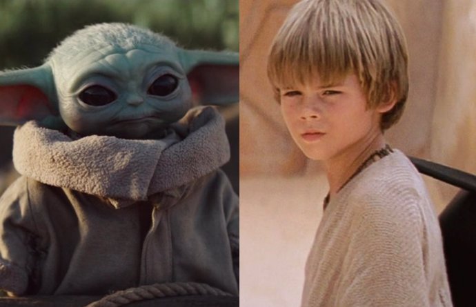 Baby Yoda y Anakin Skywalker