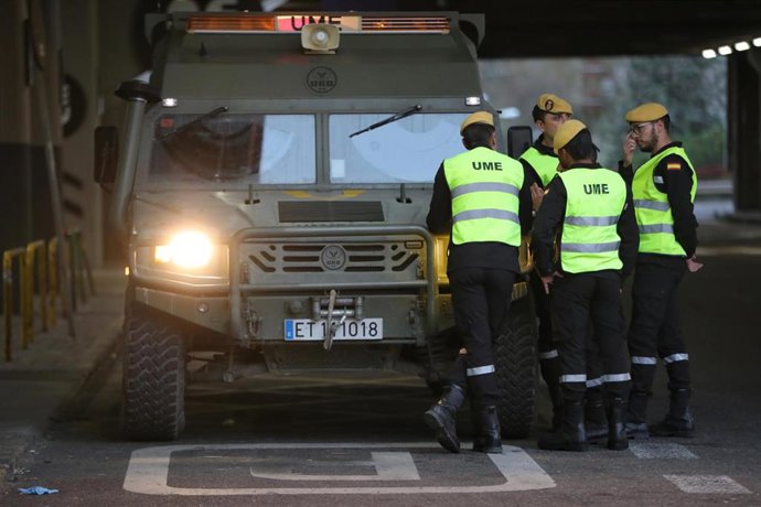 Militares de la UME se desplegan en Madrid en una imagen de archivo 