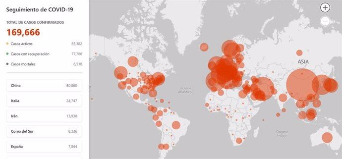 Bing COVID tracker