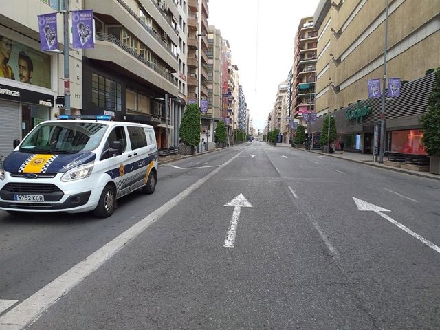 Avenida de Maisonnave vacía, este lunes.