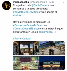 Publicación del museo Casa Lis de Salamanca en Twitter.