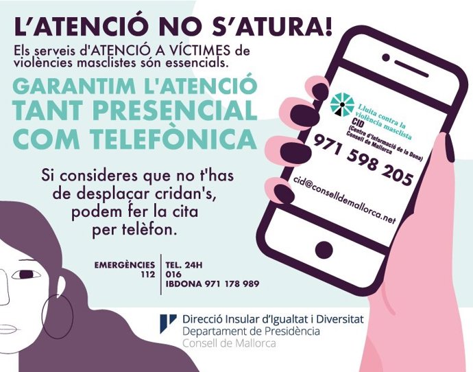 Teléfono de atención a la mujer del Consell de Mallorca.