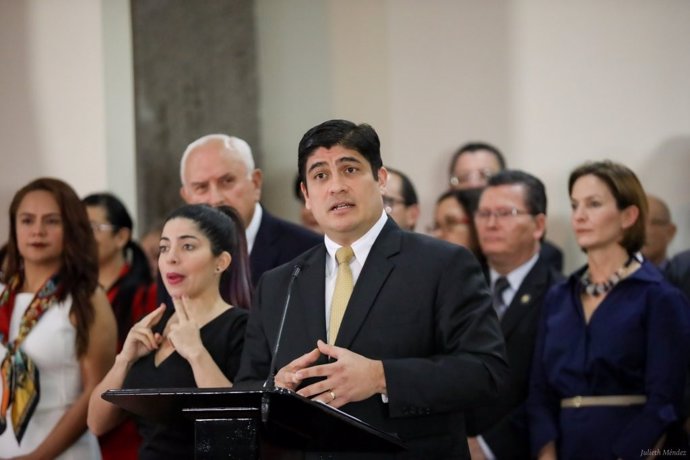 El presidente de Costa Rica, Carlos Alvarado