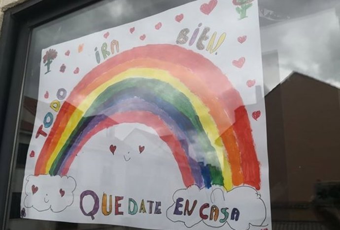 Pancarta de la iniciativa 'Todo Irá Bien' en Velilla de San Antonio, Madrid.