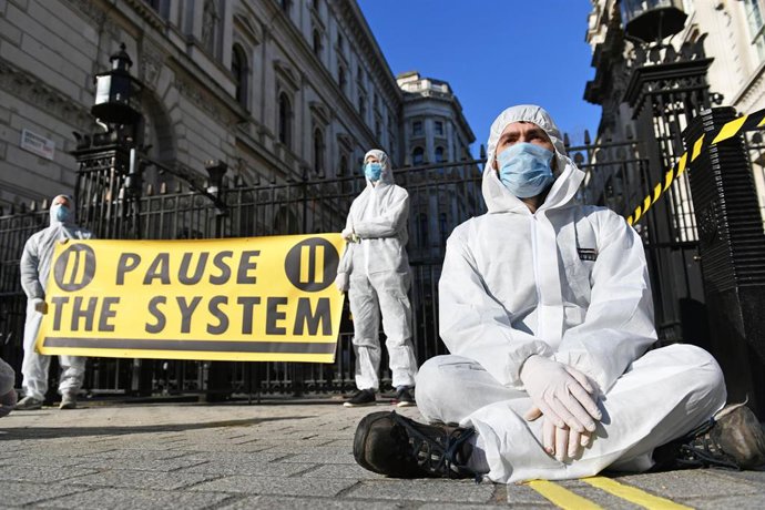 Protestas frente a Downing Street