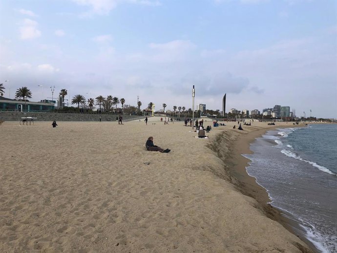 Playa de la Barceloneta durante el estado de alarma por el coronavirus