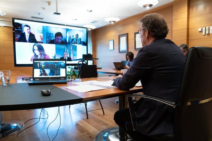 O Titular Do Goberno Galego Mantén Unha Videoconferencia Cos Representantes Dos Principais Partidos Políticos Galegos