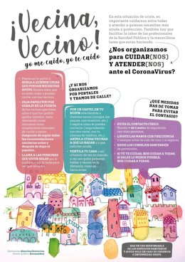 Cartel con recomendaciones de Ramuca para colaborar y ayudar ante el coronavirus