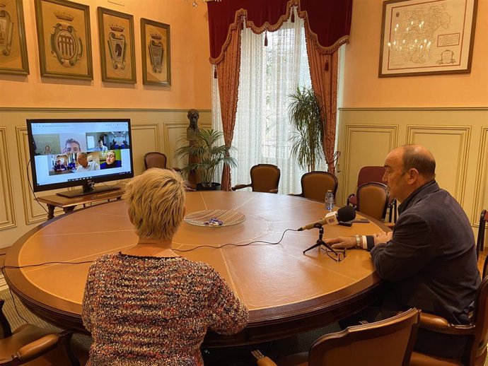 Videoconferencia del prsidente de la Diputación de Segovia, Miguel Ángel de Vicente.