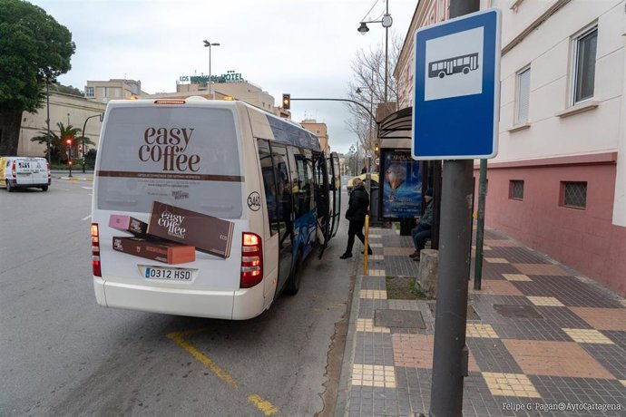 Imagen de autobuses urbanos en Cartagena