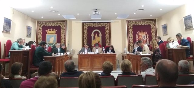 Pleno del Ayuntamiento de Coria del Río (Sevilla), en una imagen de archivo.