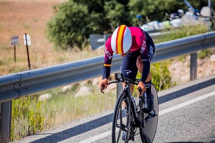 El ciclista español Jonathan Castroviejo, del Team Ineos durante los Campeonatos de España de 2019