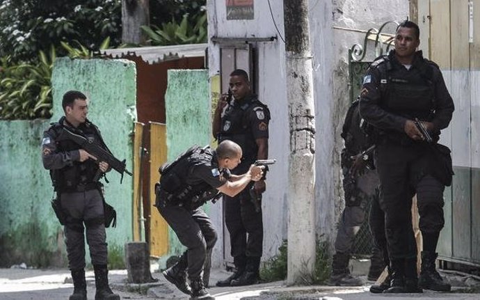Policía Militar de Brasil durante un operativo en Río de Janeiro.