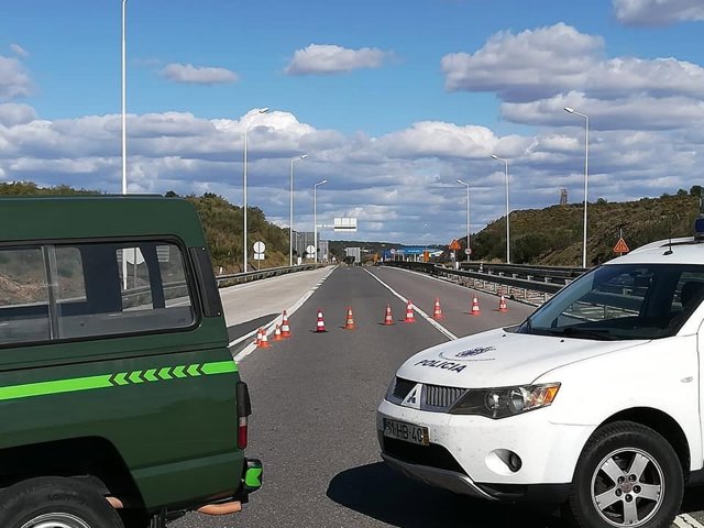 Frontera entre Ayamonte y Portugal este lunes.