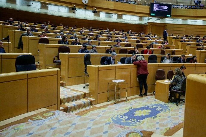 Hemiciclo del Senado durante la sesión de control al Gobierno en el Senado.
