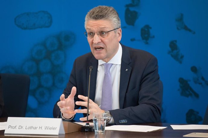 Lothar Wieler, presidente del Instituto Robert Koch, en una rueda de prensa en Berlín para informar sobre la pandemia del nuevo coronavirus