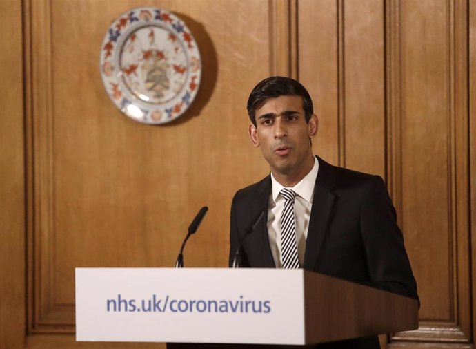 17 March 2020, England, London: UK Chancellor of the Exchequer Rishi Sunak speaks at a media briefing in Downing Street, on Coronavirus (COVID-19) updates. Photo: Matt Dunham/PA Wire/dpa