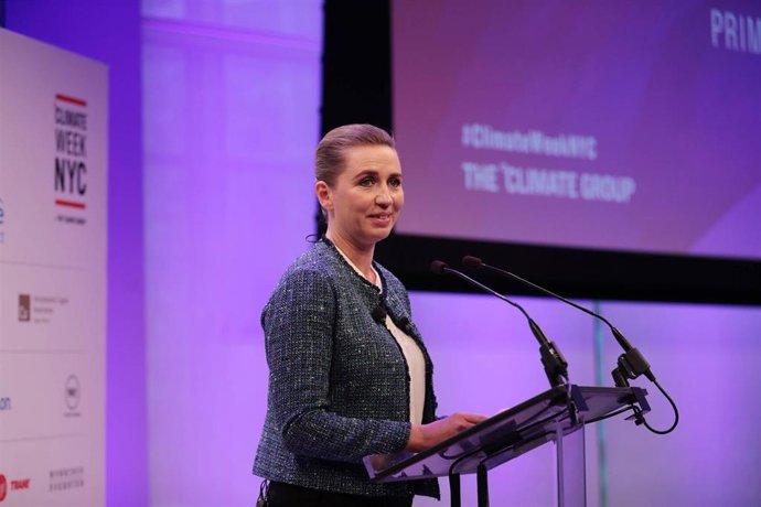Mette Frederiksen, primera ministra de Dinamarca, en una comparecencia en Nueva York