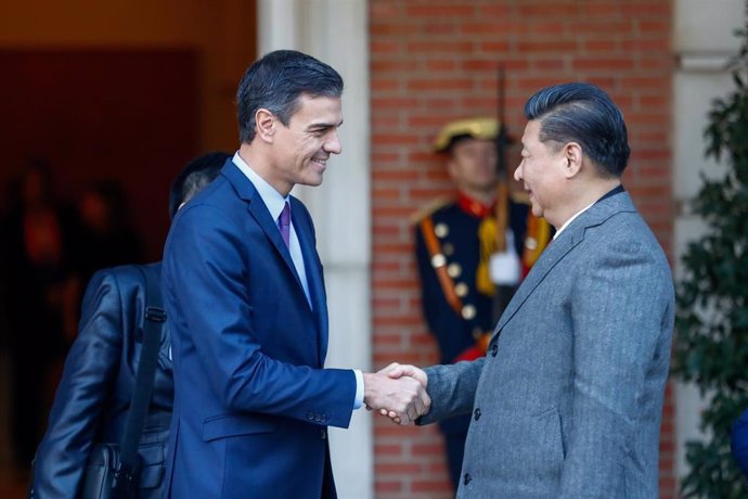 The President of the Spanish Government, Pedro Sanchez, receives the President of the Republic of China, Xi Jinping, at the Moncloa Palace, Madrid, Spain. November, 28th 2018.