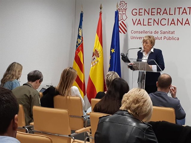 Rueda de prensa de la consellera de Sanidad, Ana Barceló en imagen de archivo