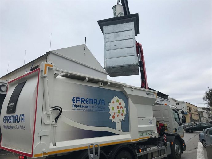 Camiones de recogida de Epremasa, en una foto de archivo