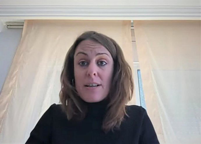 Mireia Vehí (CUP) en una intervención por vídeo.