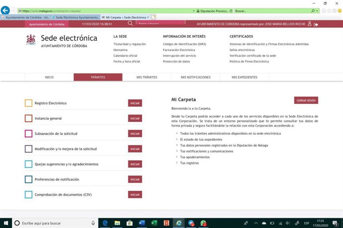 Nueva sede electrónica del Ayuntamiento de Córdoba.
