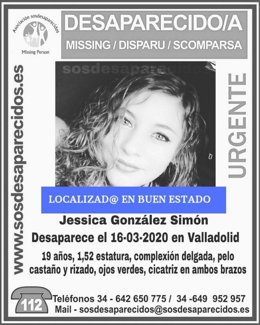 Cartel de la desactivación de la alerta de desaparecida.