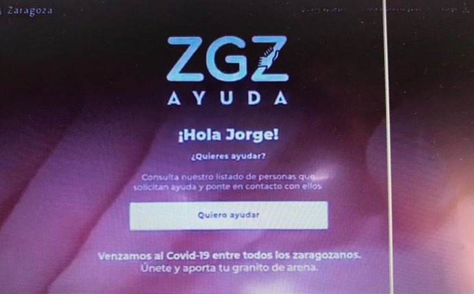 Pantalllazo de la app #zgzayuda